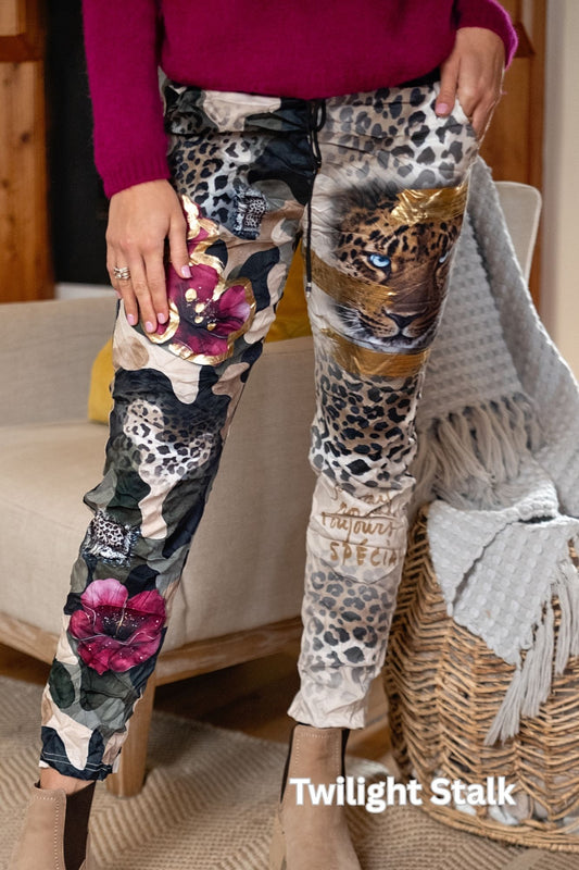 Serengeti Glam Graphic Slouch Pants – Twilight Stalk