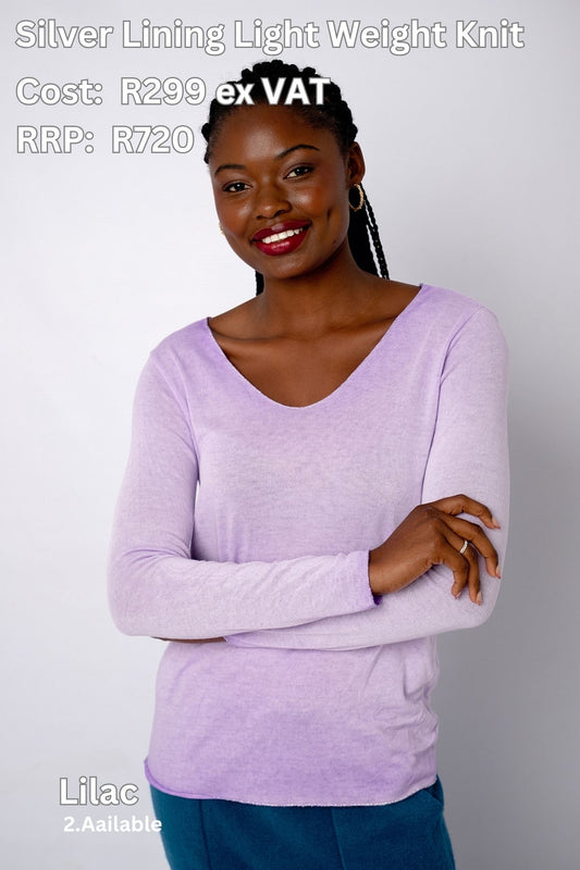 Silver Lining in Thin Knit in Lilac