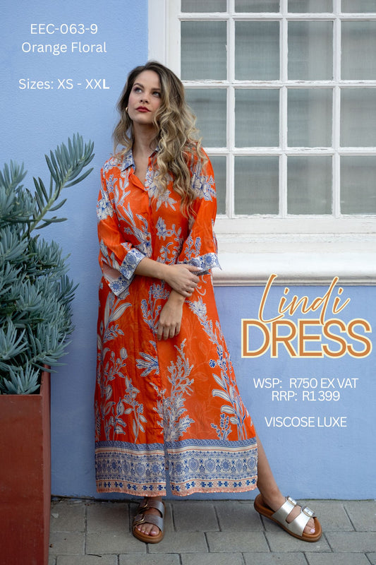 Lindi Dress Orange Floral
