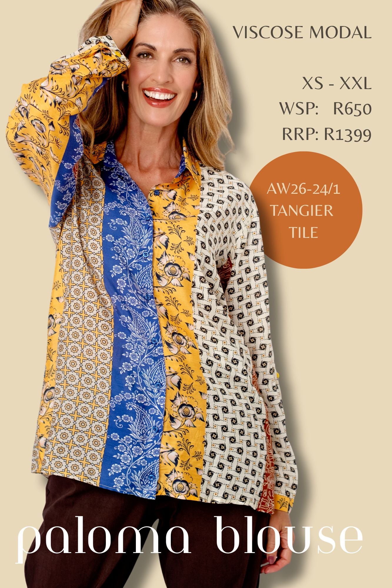 PALOMA BLOUSE IN TANGIER TILE