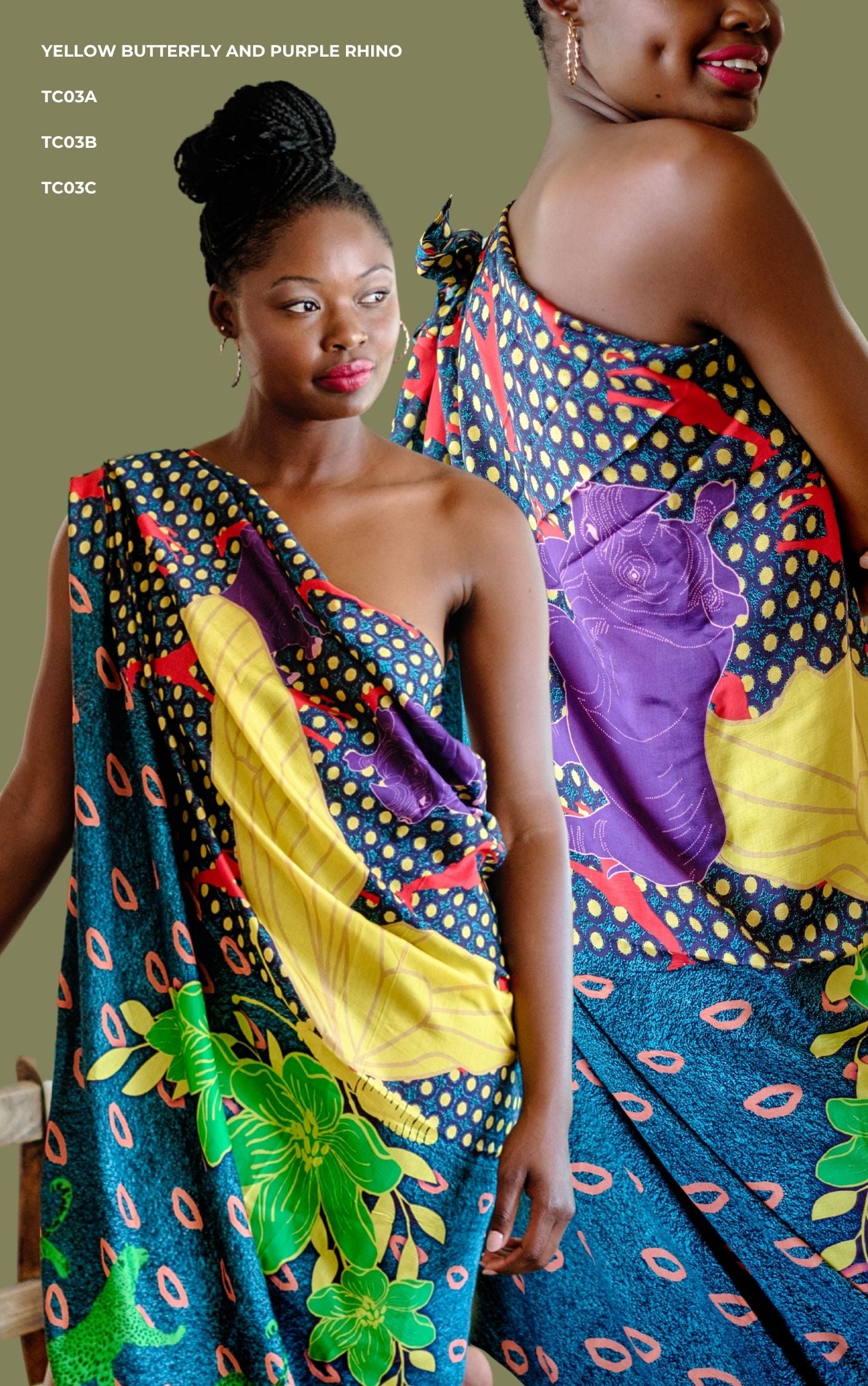 The Luxury Scarf Collection – Yellow Butterfly and Purple Rhino