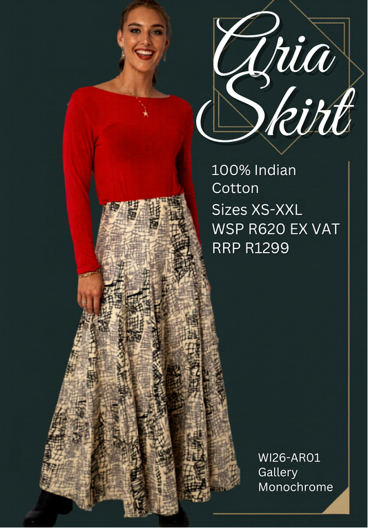 Aria Maxi Skirt – Gallery Monochrome