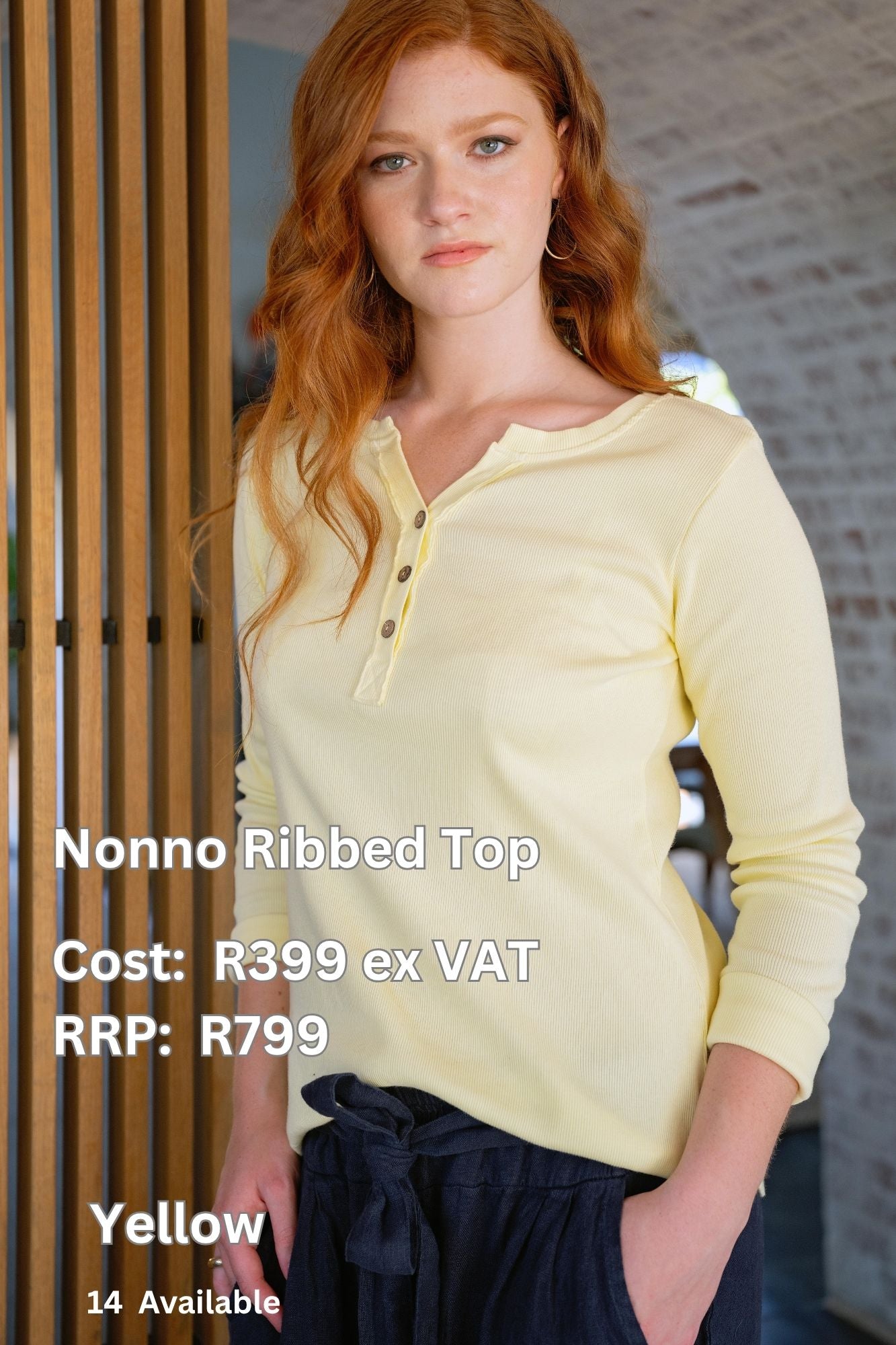 Nonno Ribbed Top in Yellow