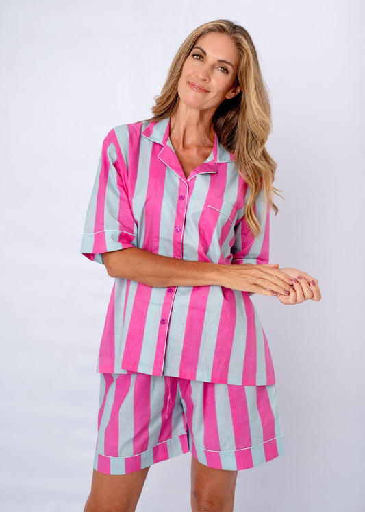 PJ Set Short Sleeve Short Pants in Cupid’s Stripe