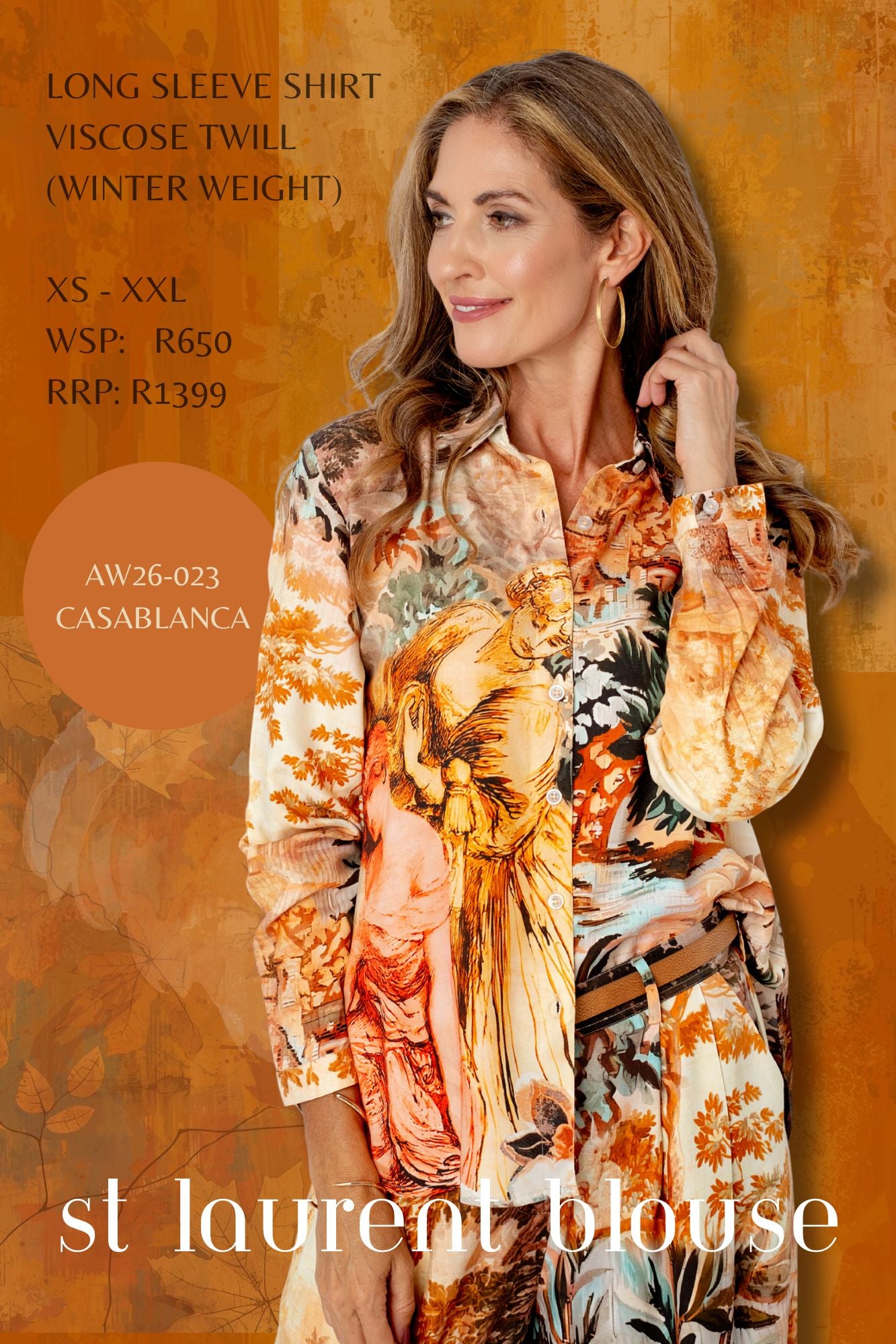 ST LAURENT BLOUSE IN CASABLANCA