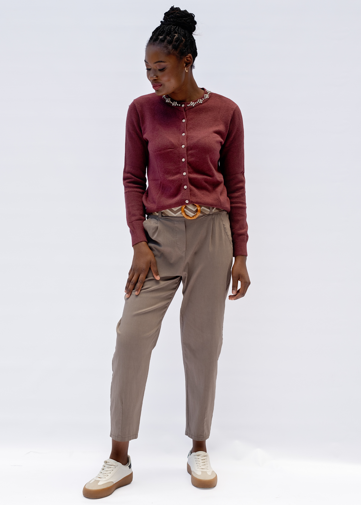 Venetian Cropped Pants in Dark Taupe