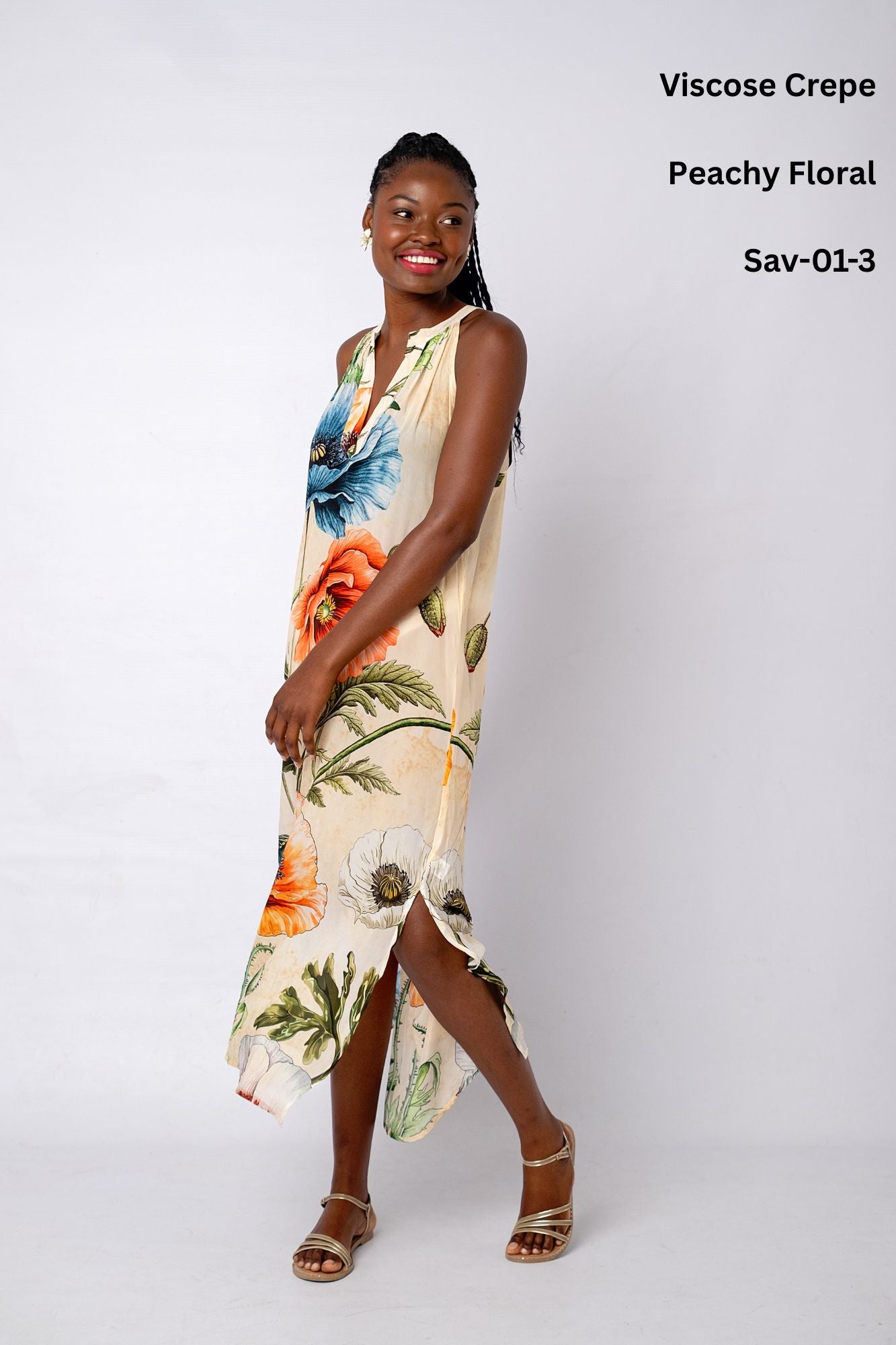Sunshine Bliss Dress in Peachy Floral