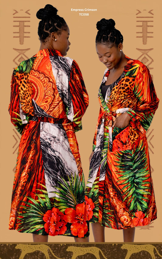 The Thandi Luxury Kimono Kaftan  – Empress Crimson TC058