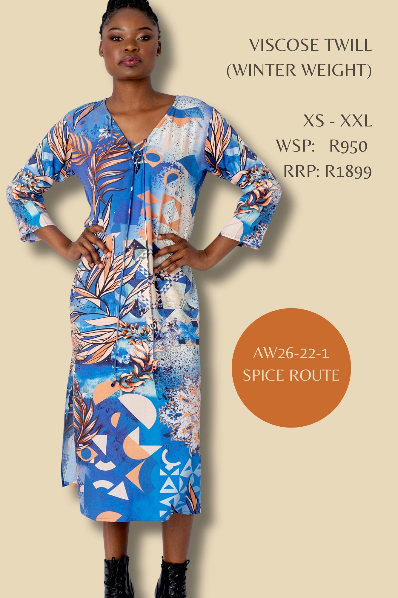 THE ANGELICA DRESS STRAIGHT SLEEVE IN SPICE ROUTE