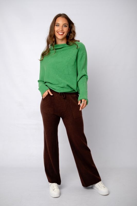 Urban Cozi Asymmetrical Sweater in `Lush Green