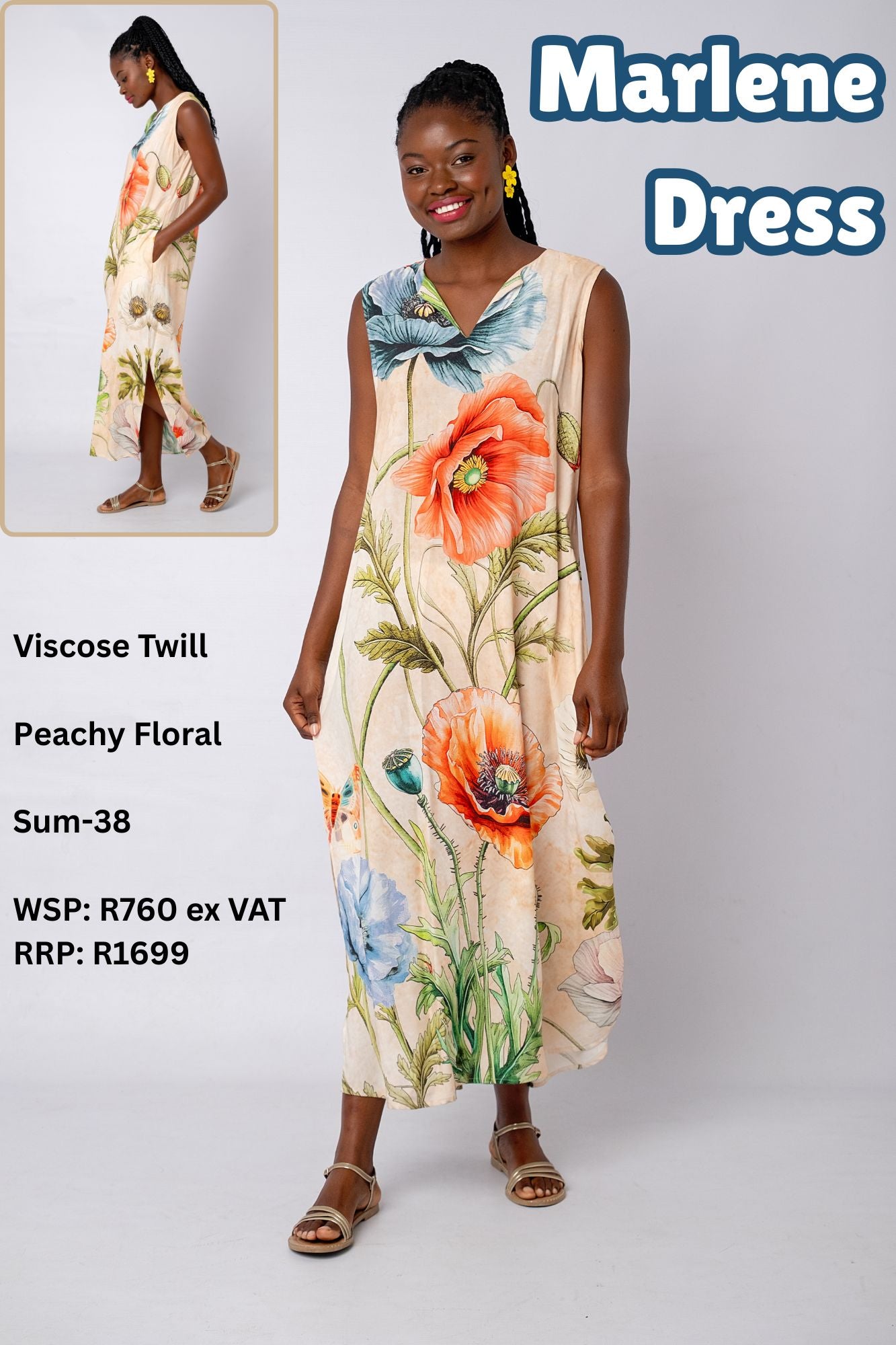 Marlene Dress in Peachy Floral