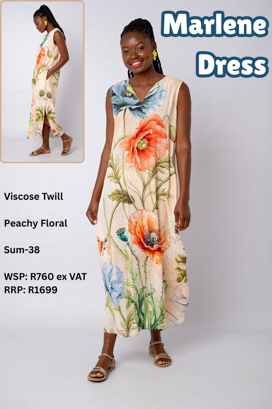 Marlene Dress in Peachy Floral