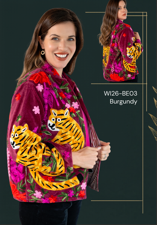 Bengal Bloom Jacket – Burgundy
