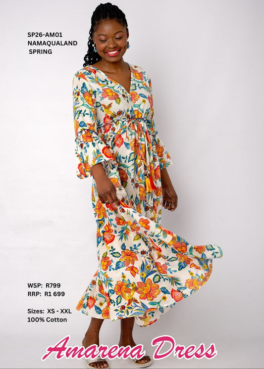 Amarena Cotton Maxi Dress – Namaqualand Spring