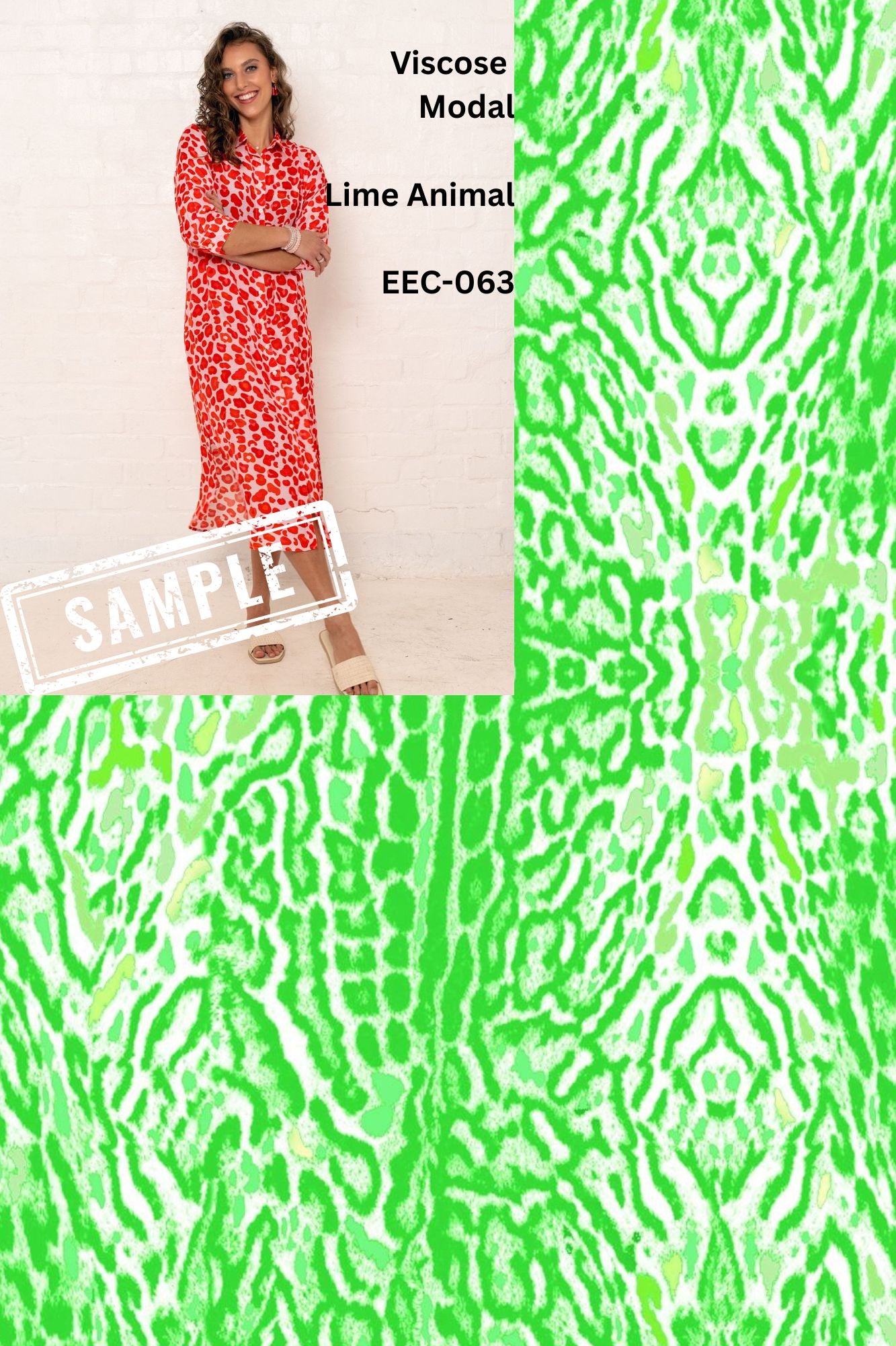 Lindi Dress in Lime Animal