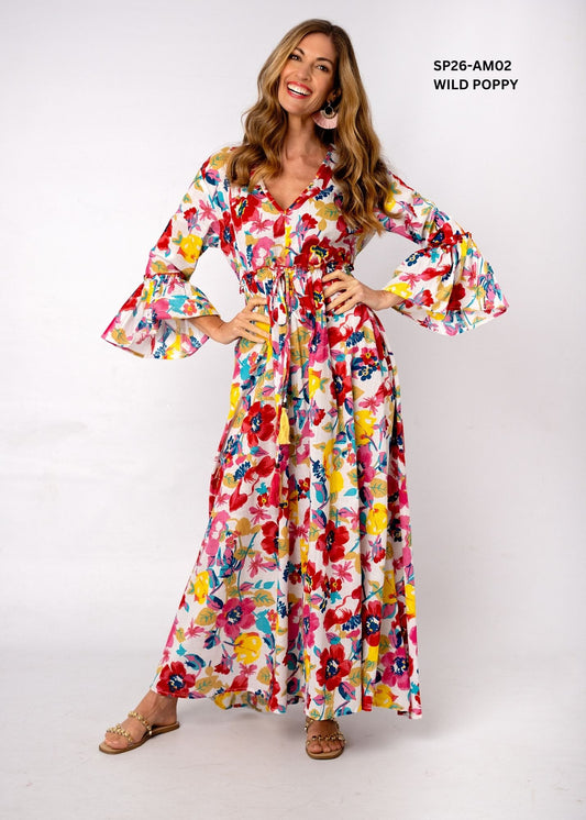 Amarena Cotton Maxi Dress – Wild Poppy