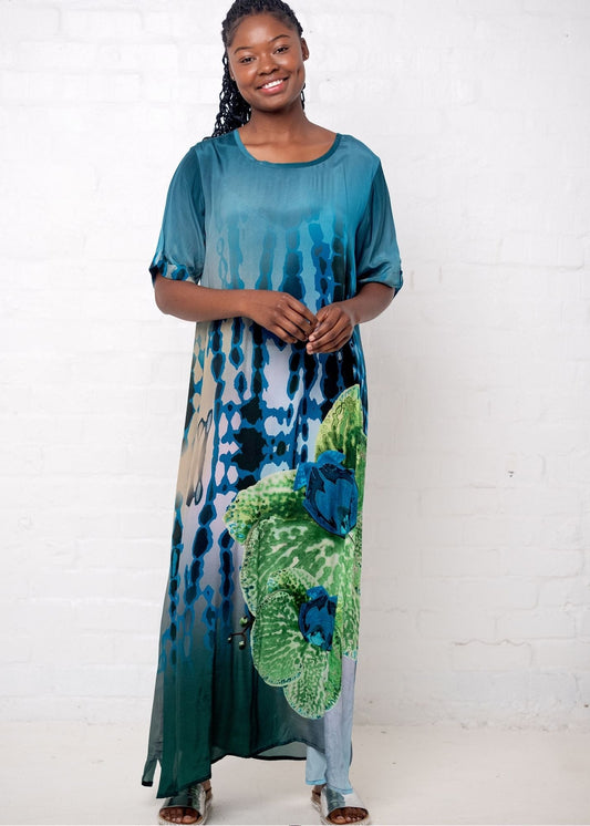 Cassidy Dress in Teal Orchid