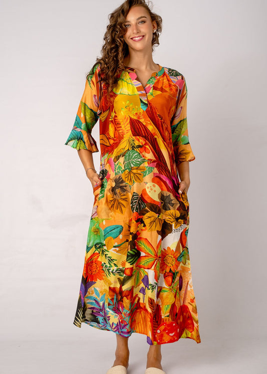 Jubilee Dress in - Rustic Leaves