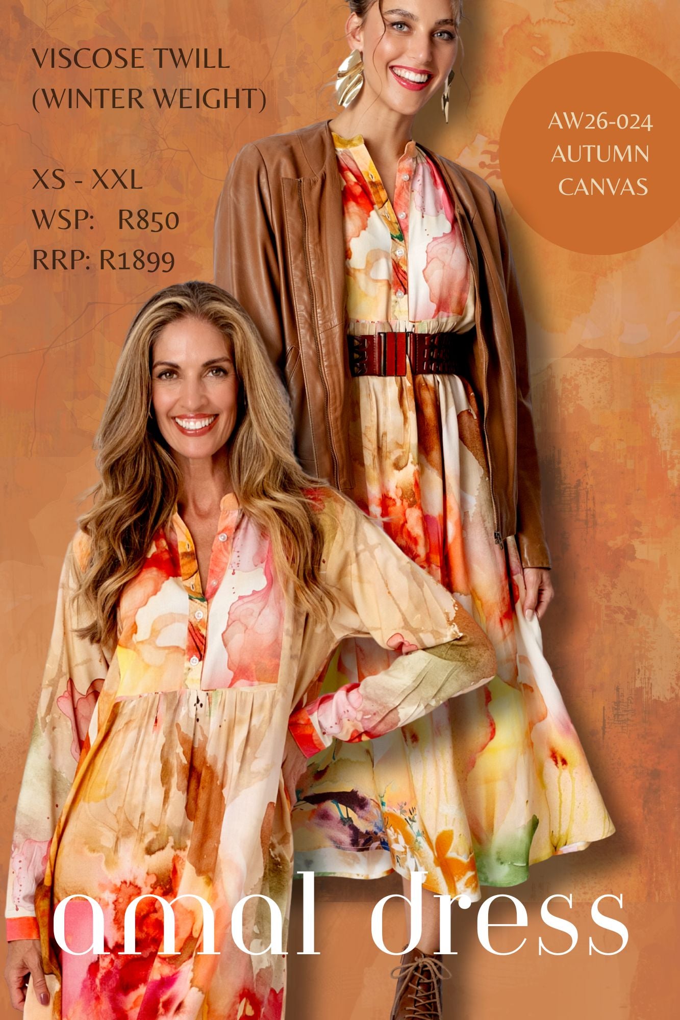 AMAL DRESS IN AUTUMN CANVAS