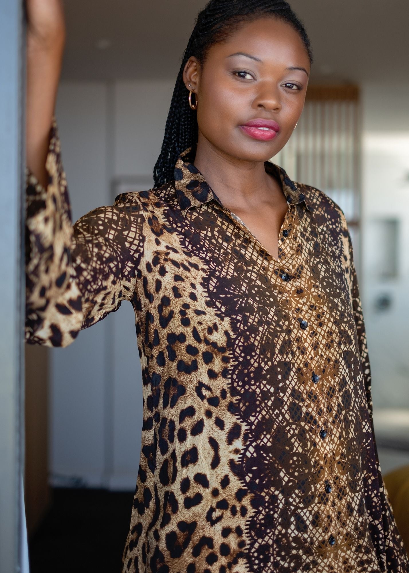 Delia Dress in Brown Safari