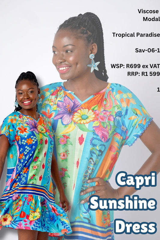 Capri Sunshine Dress in Tropical Paradise