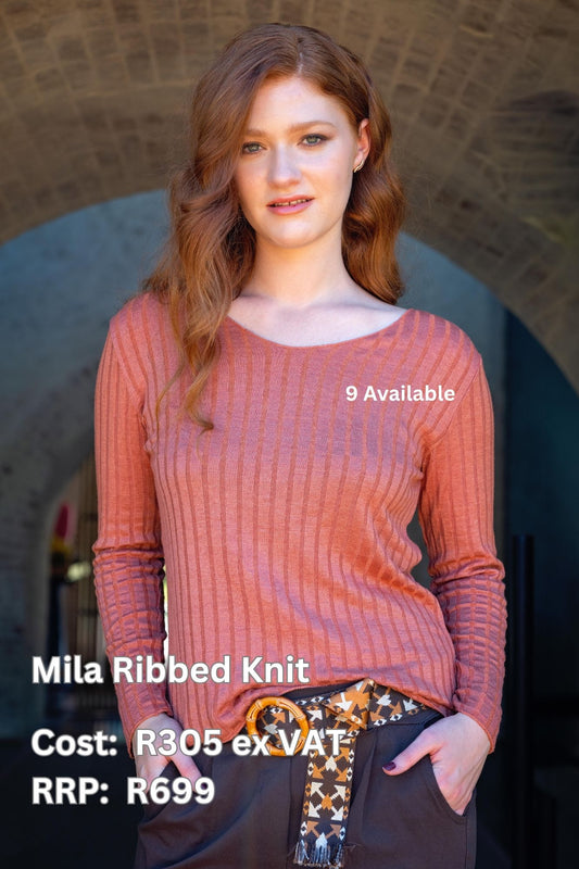 Mila Ribbed Knit in Rust