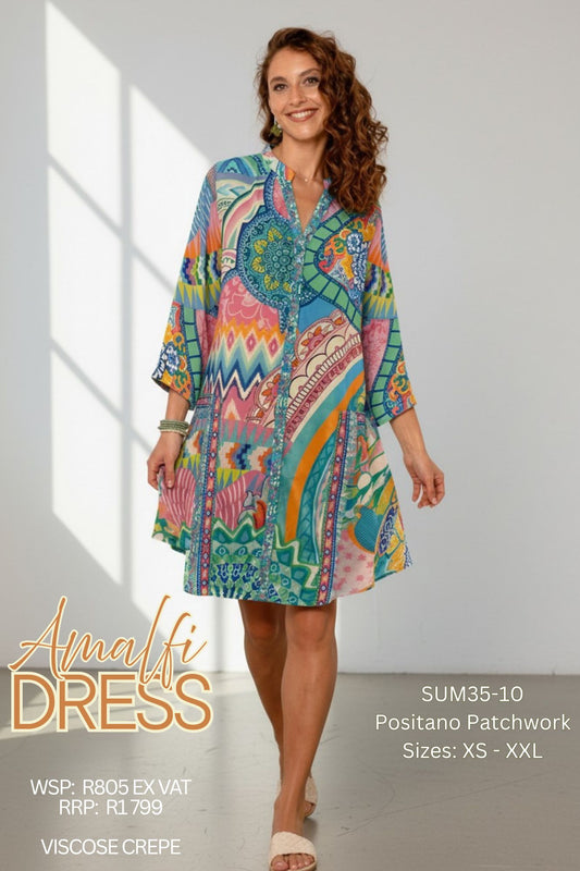 Amalfi Dress in Positano Patchwork