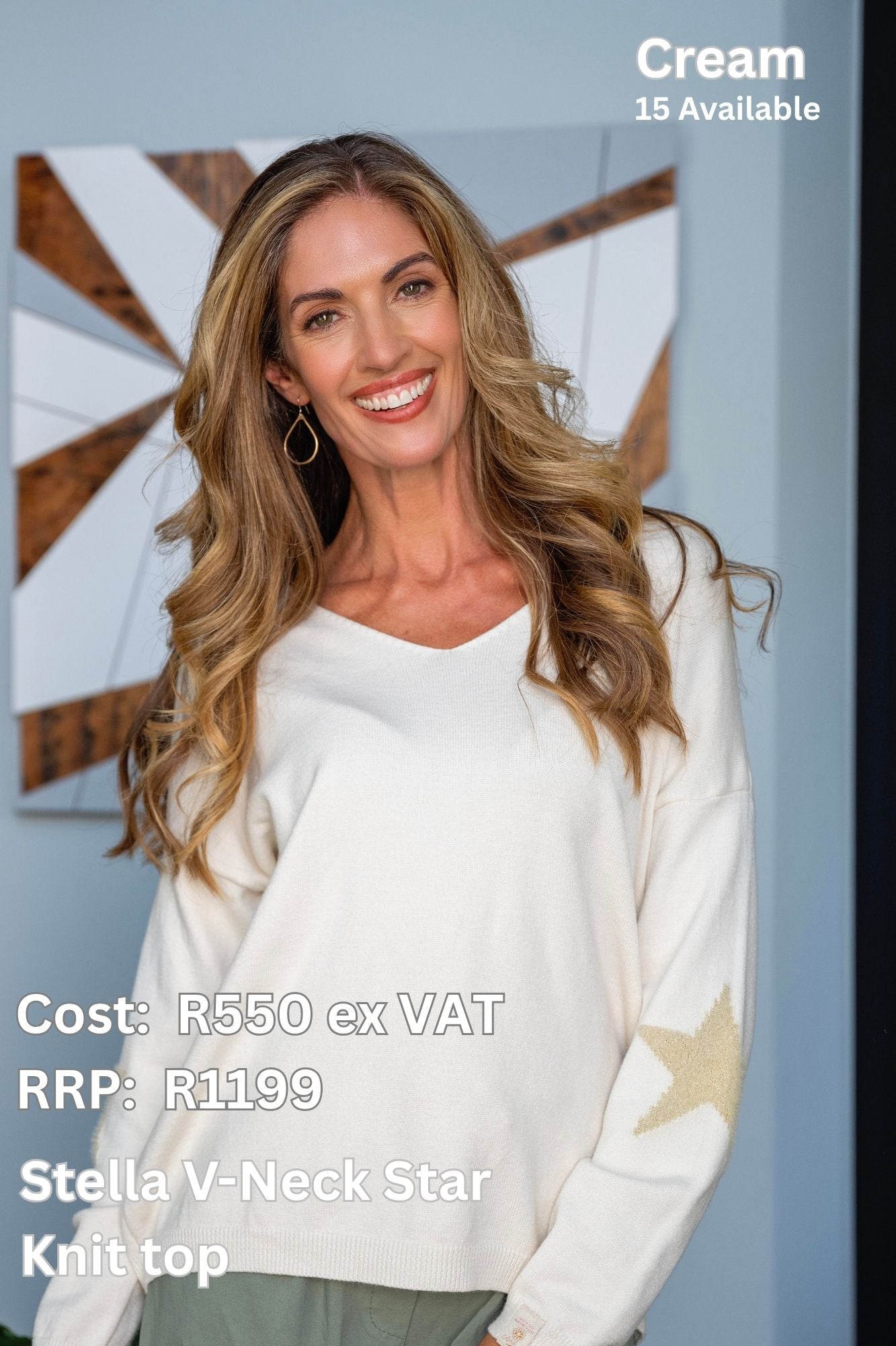 Stella Star V-Neck Knit in Cream