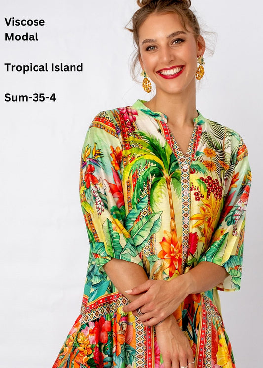 Amalfi Dress in Tropical Island