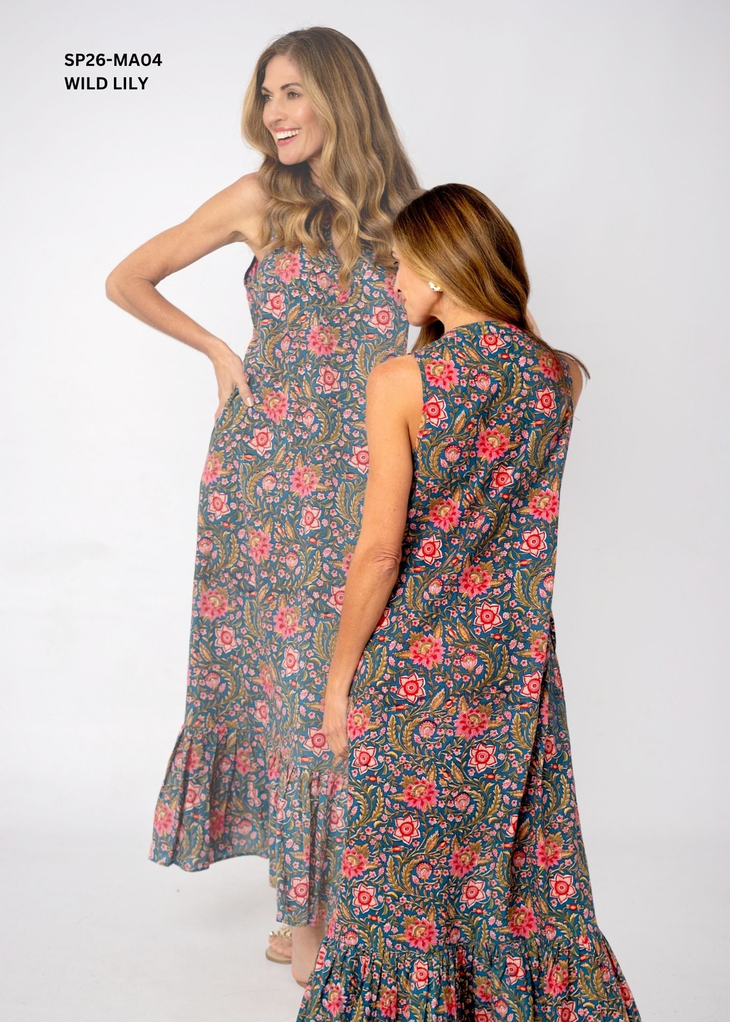 Maya V-Neck Cotton Maxi Dress – Wild Lily