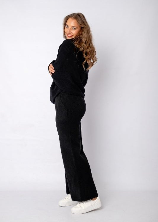 Urban Cozi Asymmetrical Sweater in Black