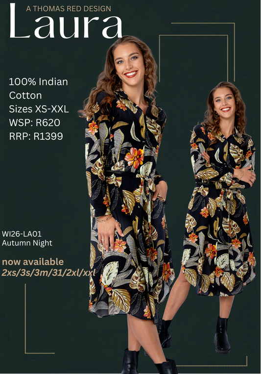 Laura Shirt Dress – Autumn Night