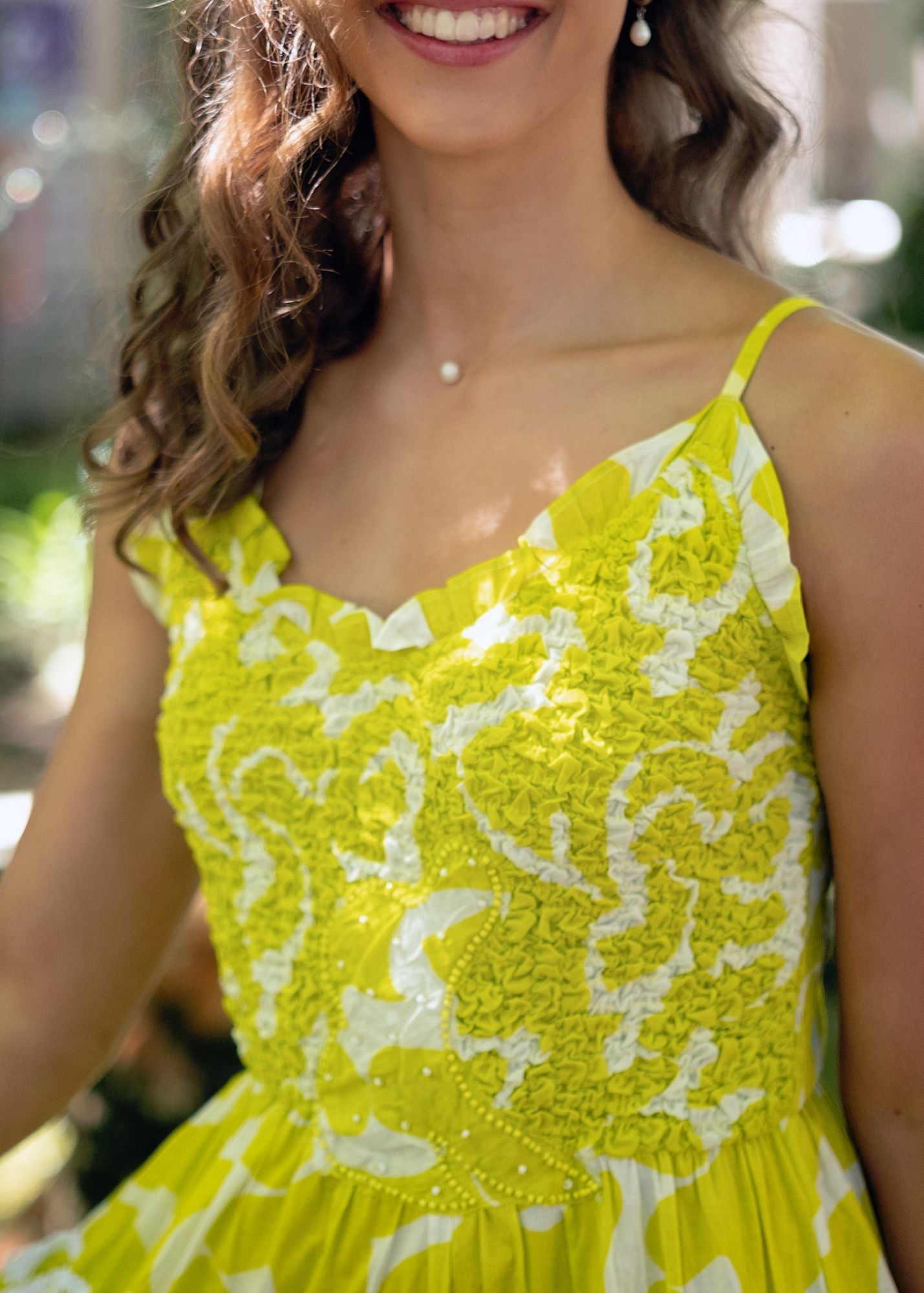 Marina Dress in Lemon Punch (Mid Calf Length)
