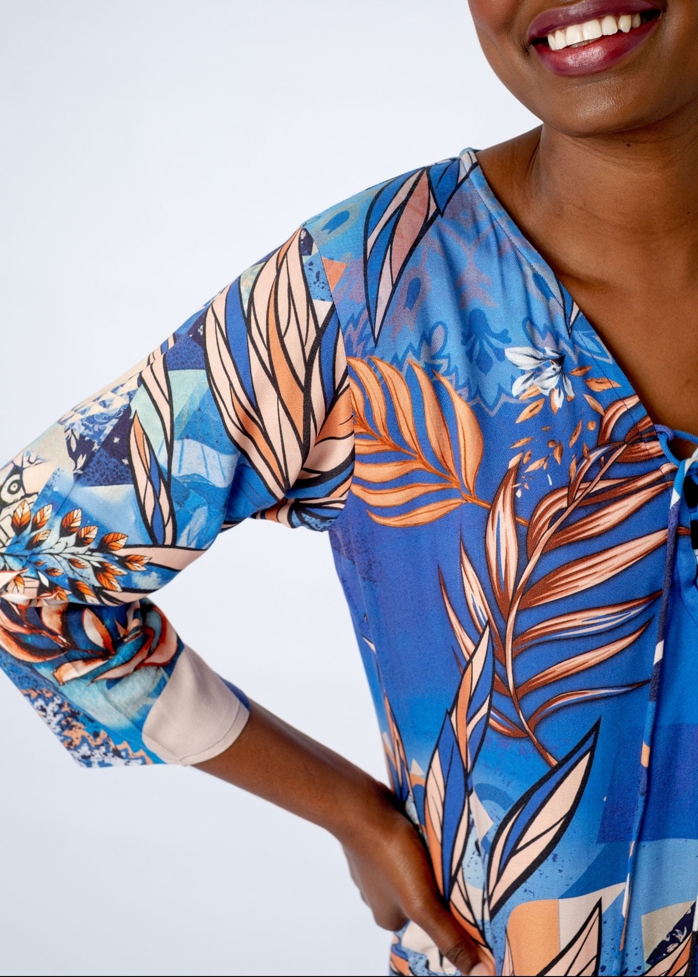 Angelica Dress With Straight Sleeve in Spice Route