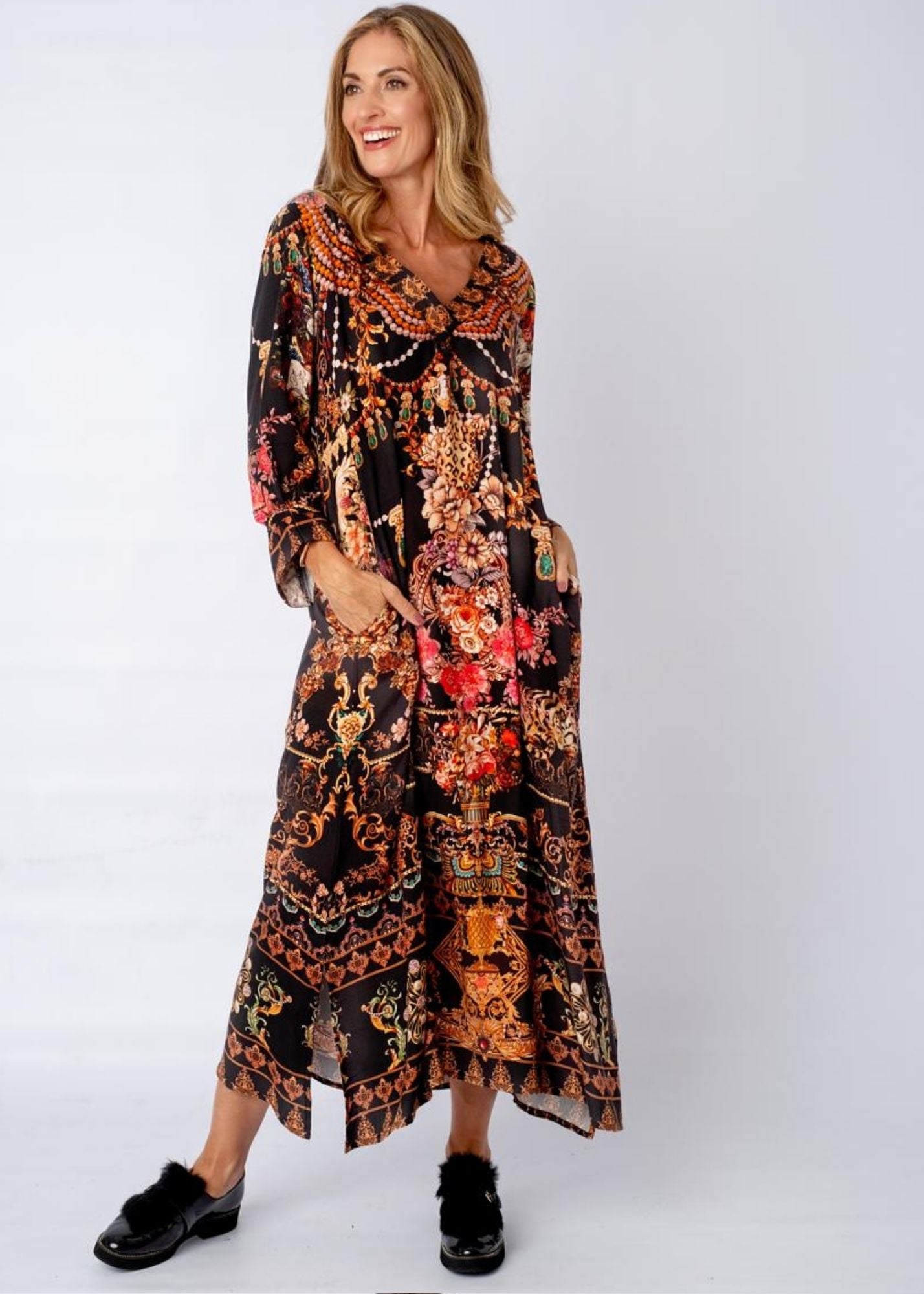 Gloria Dress in Tumeric Nights
