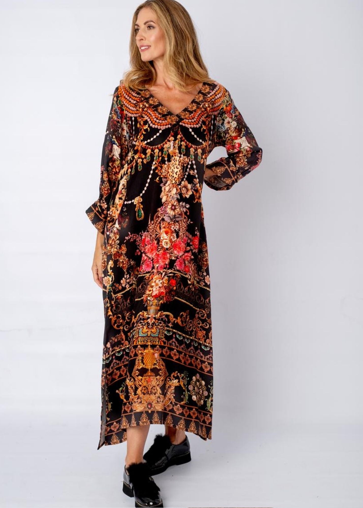 Gloria Dress in Tumeric Nights