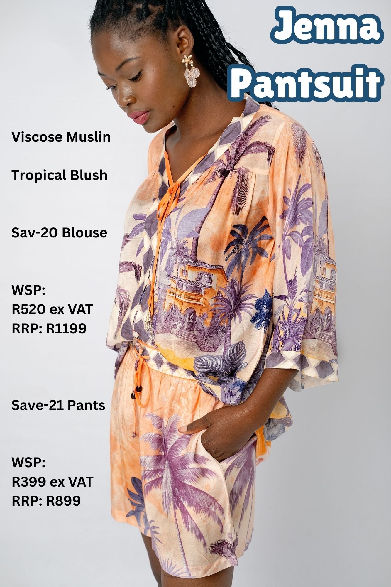 Jenna Pantsuit (Blouse and Pants sold Seperetely)