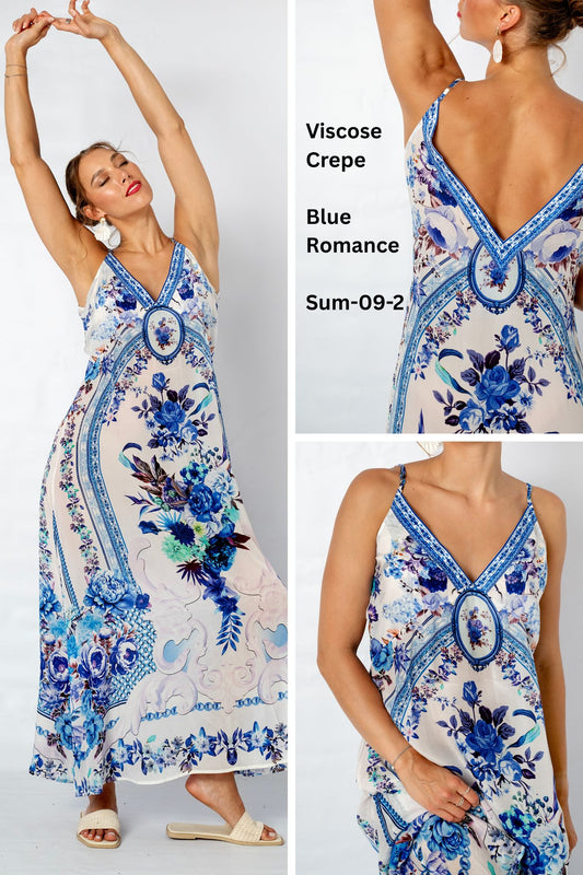 Nerina Maxi Dress – Blue Romance