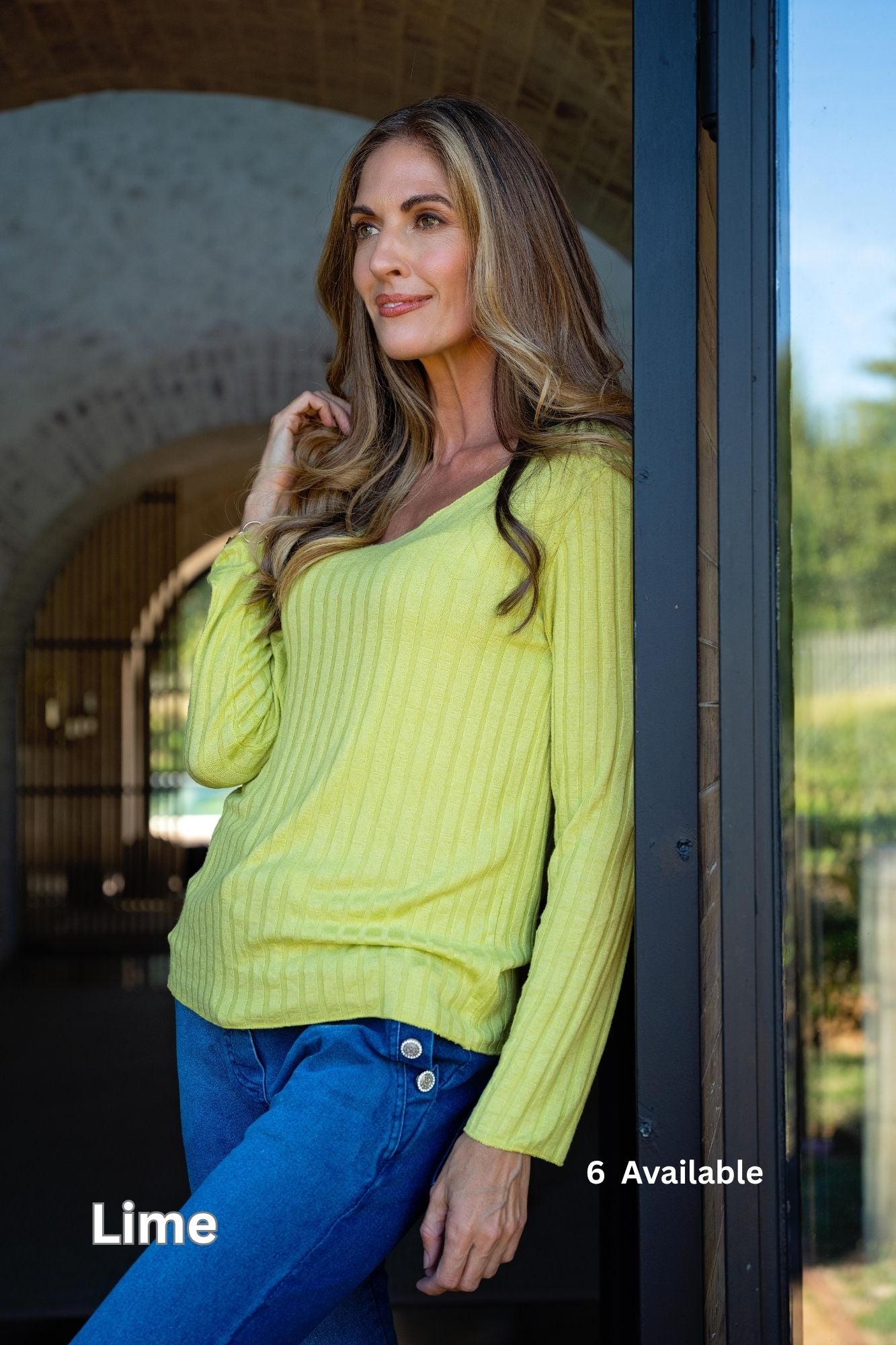 Mila Ribbed Knit in Lime