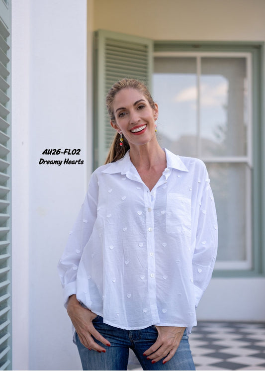 THE FLEUR SHIRT IN DREAMY HEARTS