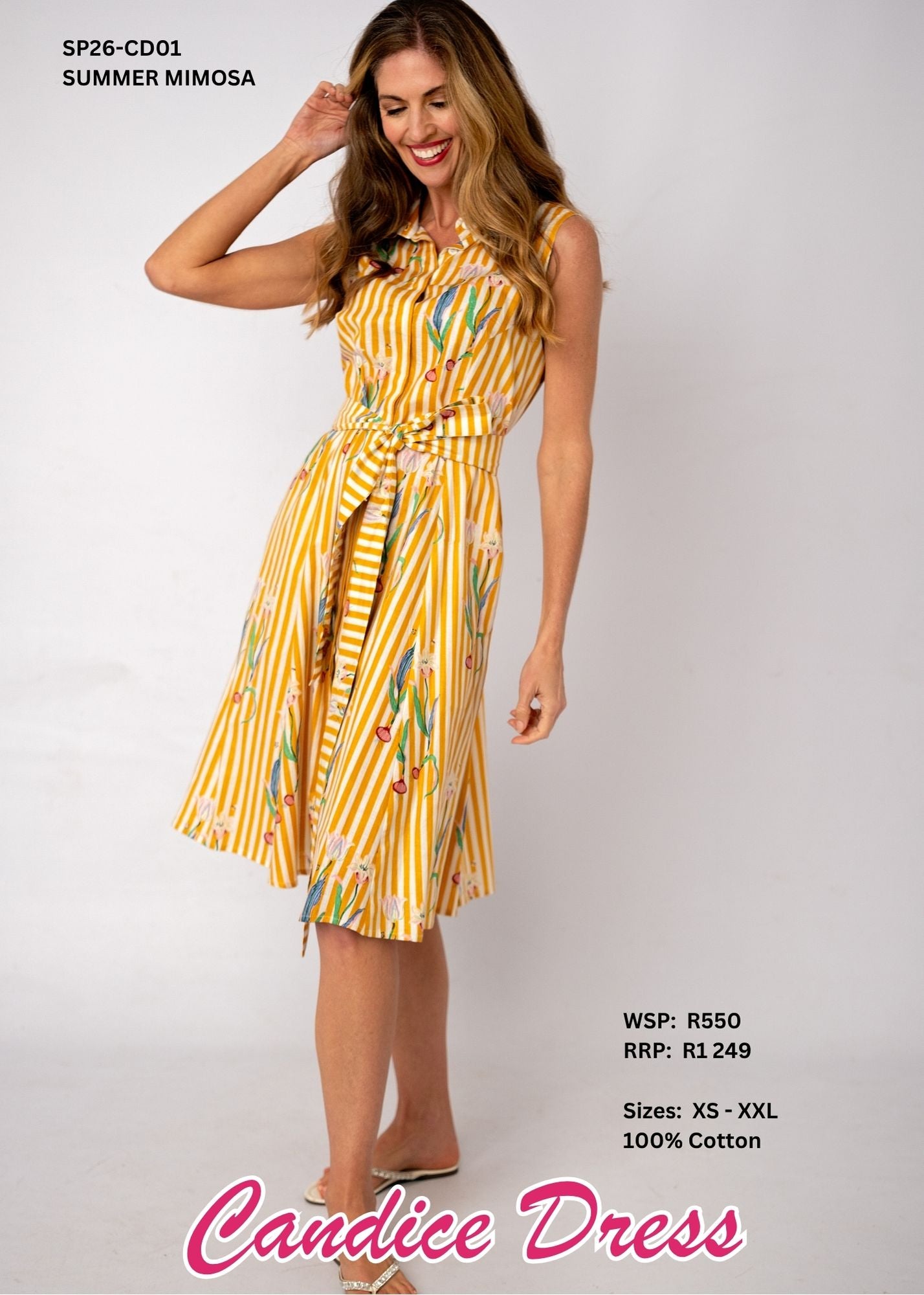 Candice Sleeveless Cotton Dress – Summer Mimosa