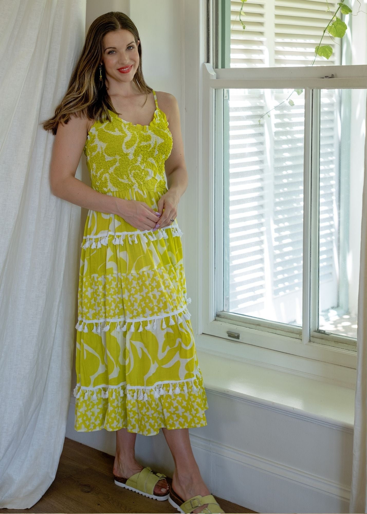 Marina Dress in Lemon Punchn (Ankle Length)