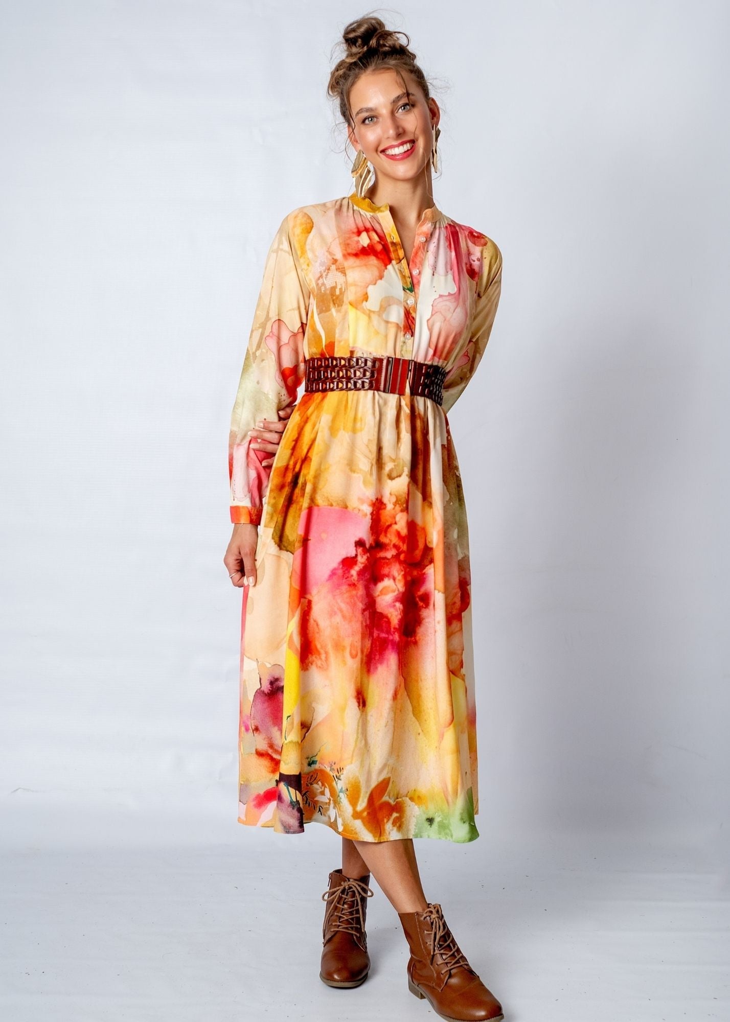 Amal Dress in Autumn Canvas