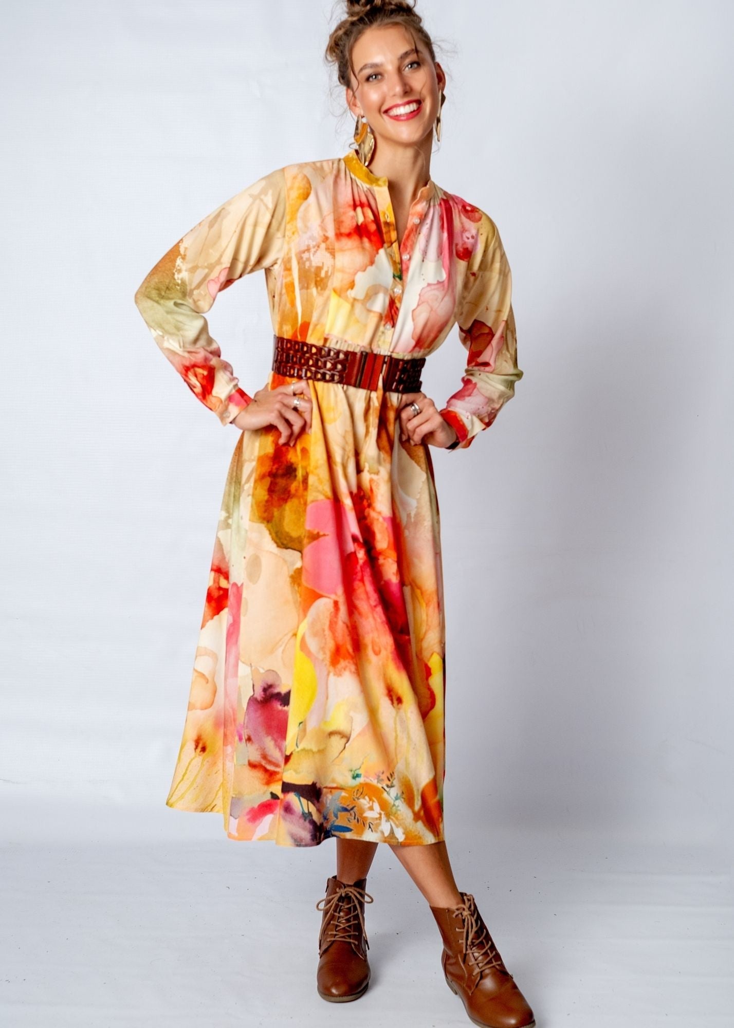 Amal Dress in Autumn Canvas