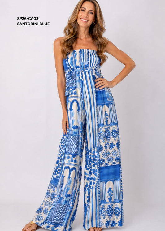 Carmen Playsuit – Santorini Blue