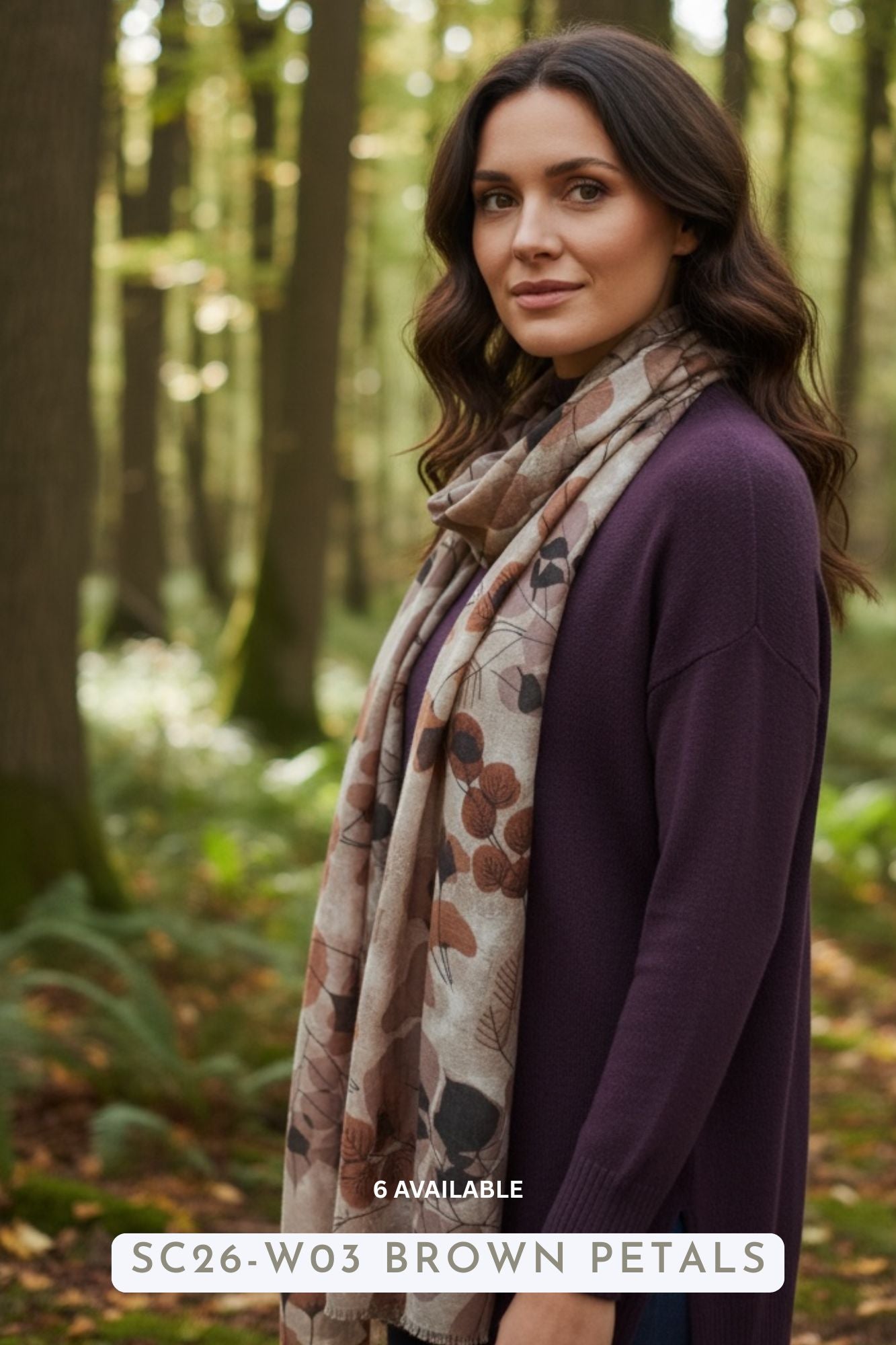 Winter Scarf Brown Petals