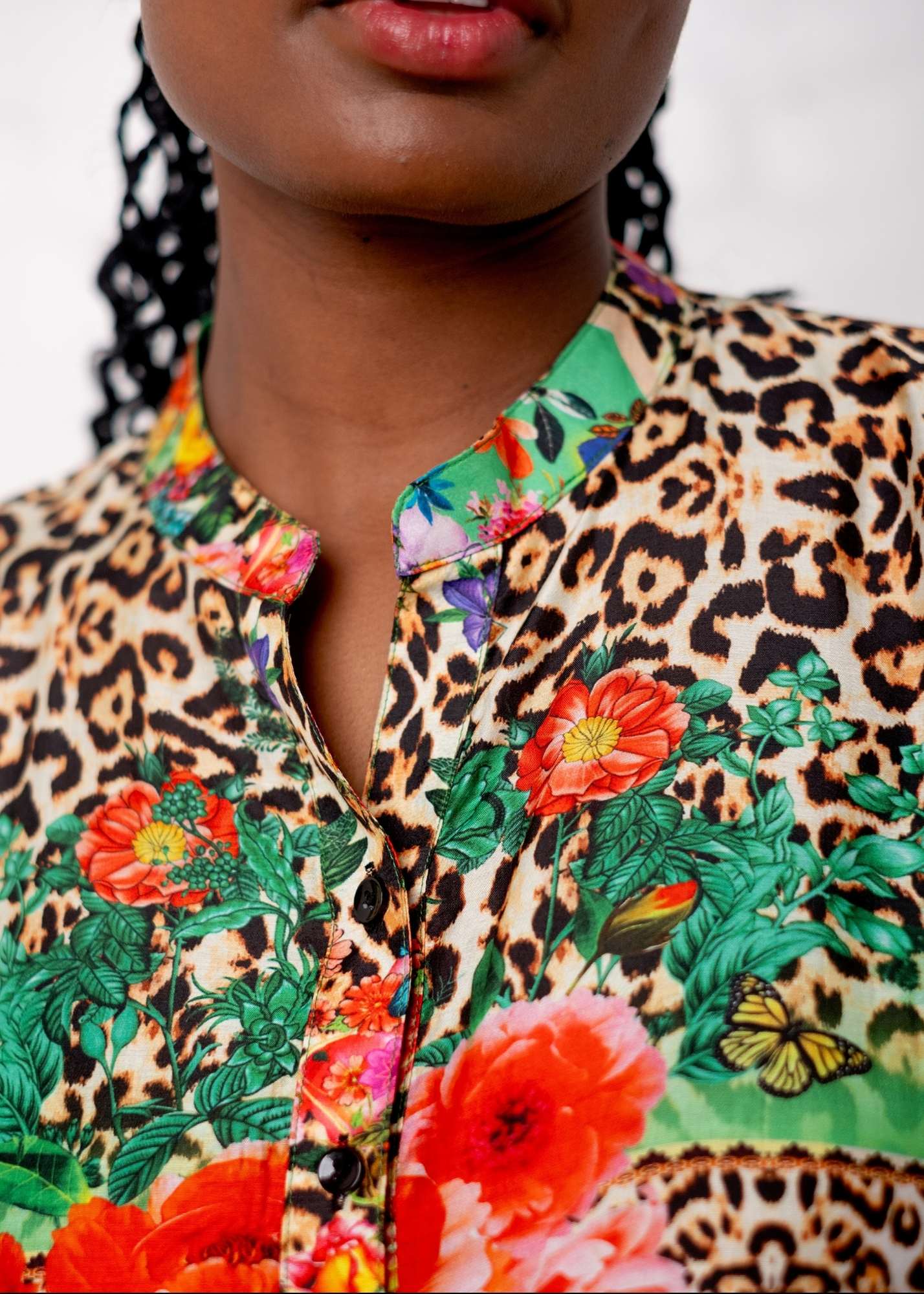 Symphony Dress in Green Animal and Flower Print
