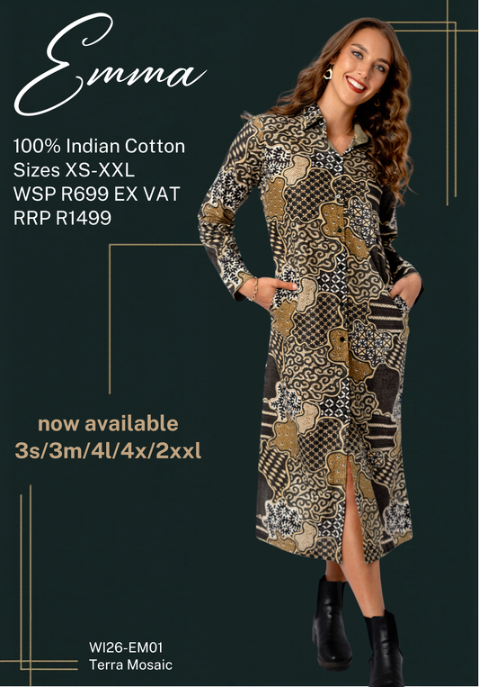 Emma Maxi Shirt Dress – Terra Mosaic