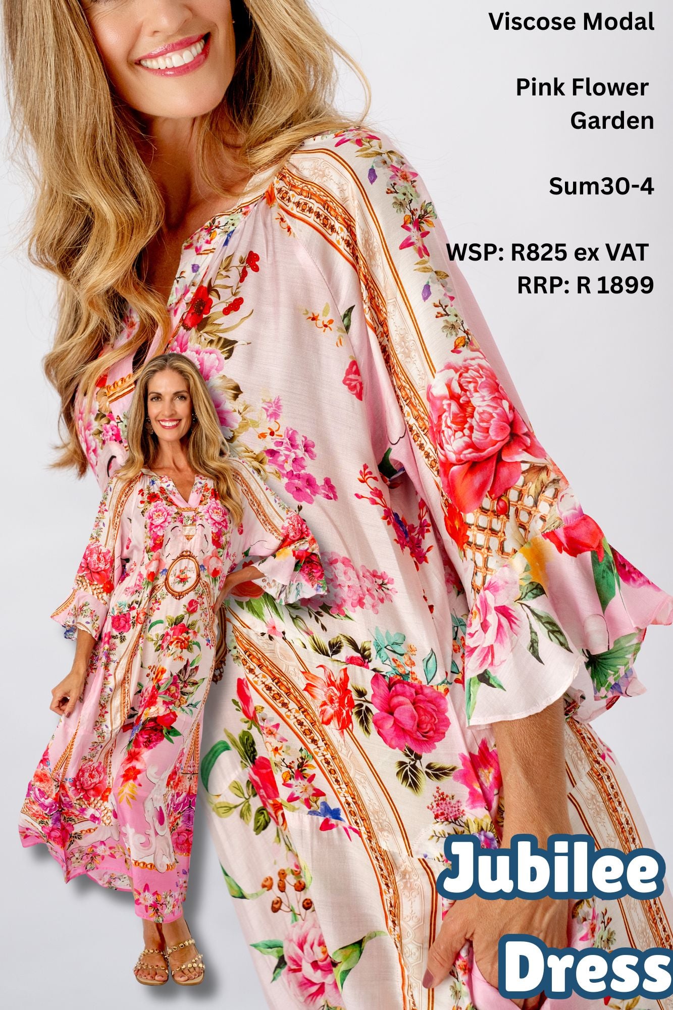 Jubilee Dress in Pink Flower Garden