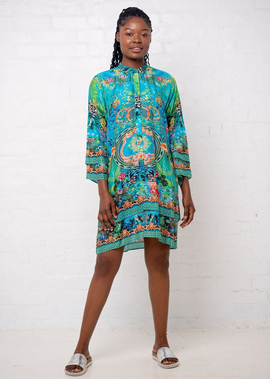 Symphony Dress in Green Jewel Print